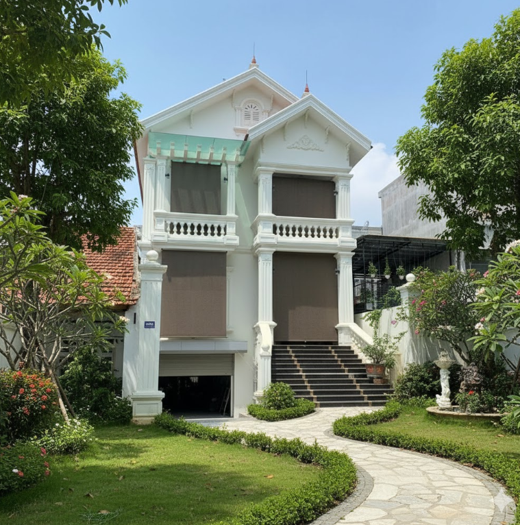 Bạt Tự Quấn Cho Biệt Thự Sân Vườn