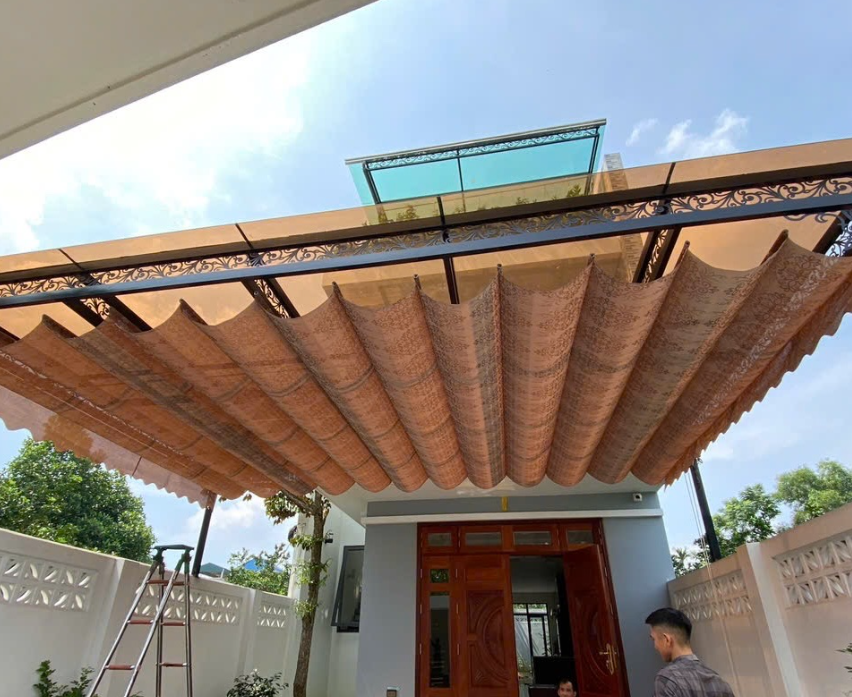 Bạt Xếp Che Nắng Mái Kính Hòa Phát