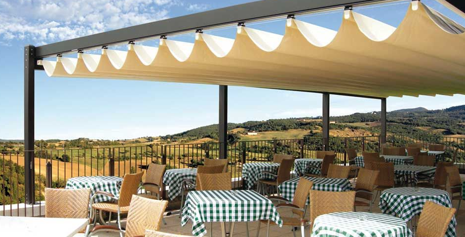 Bạt Xếp Lượn Sóng Quán Cafe